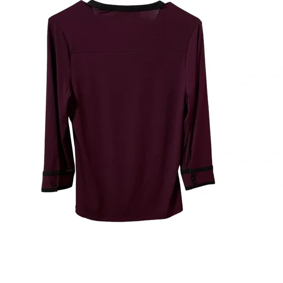Karl Lagerfeld Paris Burgundy Long Sleeve Top Size XS - Picture 3 of 9